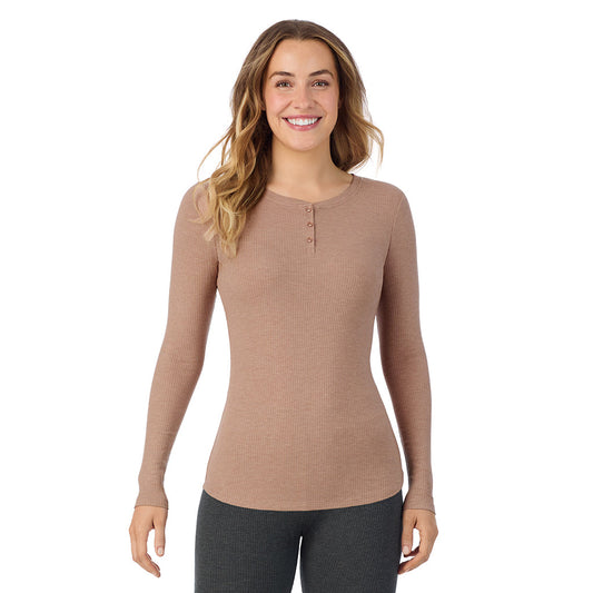 Stretch Rib Long Sleeve Henley | Cuddl Duds