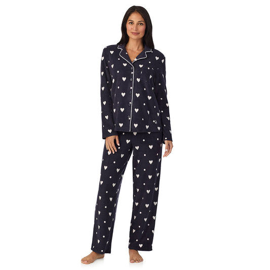 Cuddl Duds x Jennifer Lake Fleece with Stretch Long Sleeve Notch Colla | Cuddl Duds
