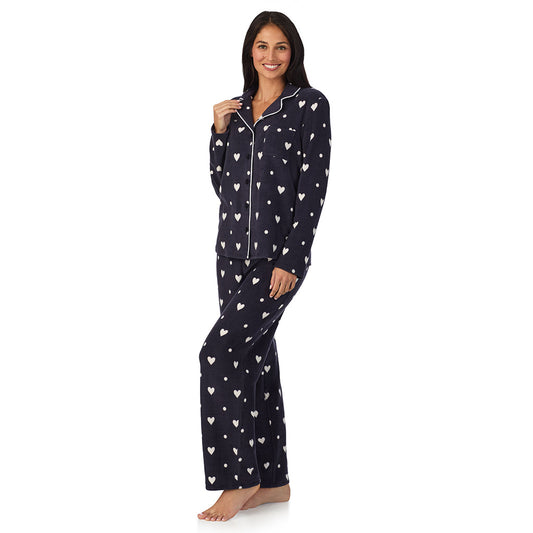 Cuddl Duds x Jennifer Lake Fleece with Stretch Long Sleeve Notch Colla | Cuddl Duds